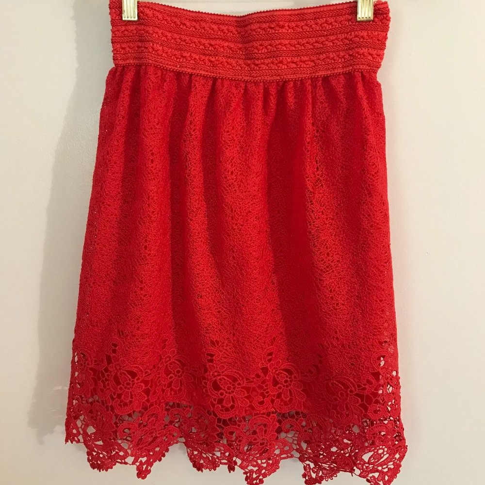 Women's Red Lace Skirt